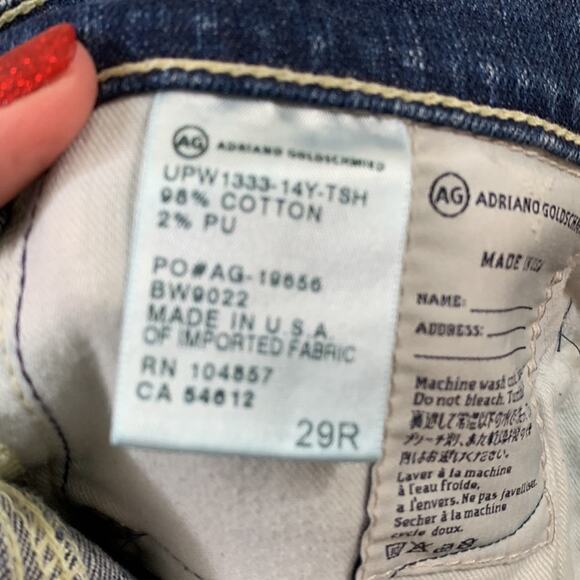 AG Adriano Goldschmied Stilt Roll-up Cigarette Roll-up Ripped/Plaid Jeans - Picture 8 of 13